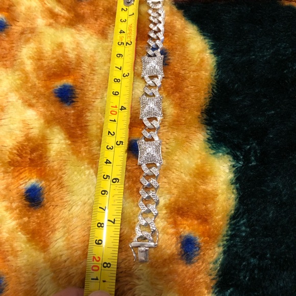 925 CZ cuban link 10mm Bracelet Unisex - Picture 6 of 6